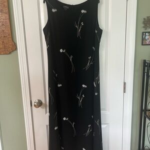 Elegant Black Floral Dress, 14-16